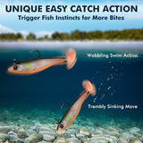 Pre Rigged Soft Swimbait Fishing Lures with Hooks, Sinking Vibration Baits for Bass, Trout, Crappie, Walleye and Freshwater Fishing In Australia - Darrahopens