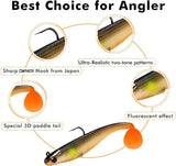 Pre Rigged Soft Swimbait Fishing Lures with Hooks, Sinking Vibration Baits for Bass, Trout, Crappie, Walleye and Freshwater Fishing In Australia - Darrahopens