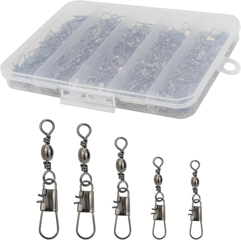 210 Piece Fishing Barrel Swivels with Snaps, Saltwater and Freshwater Snap Connector Set for Quick Lure Changes and Tackle Repairs In Australia - Darrahopens