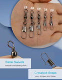 210 Piece Fishing Barrel Swivels with Snaps, Saltwater and Freshwater Snap Connector Set for Quick Lure Changes and Tackle Repairs In Australia - Darrahopens