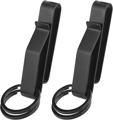 2 Pack Stainless Steel Belt Key Clips with 4 Key Rings, Stealth Duty Belt Key Holders for Security, Work Belts and Everyday Carry, 5.7 cm In Australia - Darrahopens