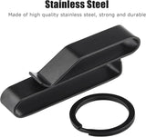 2 Pack Stainless Steel Belt Key Clips with 4 Key Rings, Stealth Duty Belt Key Holders for Security, Work Belts and Everyday Carry, 5.7 cm In Australia - Darrahopens
