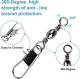 200 Piece Fishing Ball Bearing Swivels with Snaps, 5 Size Anti Twist Connectors for Saltwater, Freshwater and Tackle Boxes