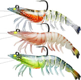 Pre Rigged Saltwater Soft Swimbait Lures with Jig Hooks, Tear Resistant TPE Baits for Redfish, Grouper, Bass, Trout and Freshwater Fishing