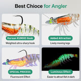 Pre Rigged Saltwater Soft Swimbait Lures with Jig Hooks, Tear Resistant TPE Baits for Redfish, Grouper, Bass, Trout and Freshwater Fishing