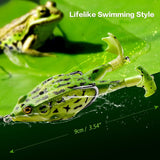 5 Pack Topwater Prop Frog Lures, Realistic Floating Soft Swimbaits with Weedless Hooks for Bass, Trout and Freshwater or Saltwater Fishing In Australia - Darrahopens