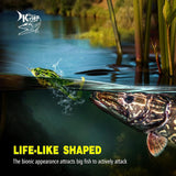 5 Pack Topwater Prop Frog Lures, Realistic Floating Soft Swimbaits with Weedless Hooks for Bass, Trout and Freshwater or Saltwater Fishing