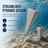 10 Pack Pyramid Fishing Sinkers, 28 g No Roll Triangle Weights for Surf, Beach, Pier and Ocean Saltwater Fishing Tackle