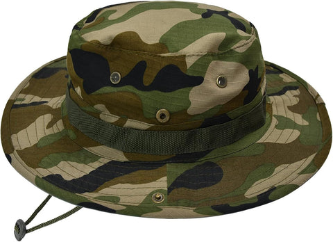 UPF 50+ Boonie Sun Hat, Foldable Wide Brim Bucket Hat for Hiking, Beach, Fishing, Camping and Summer Safari Wear, Jungle Camouflage In Australia - Darrahopens