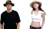 UPF 50+ Boonie Sun Hat, Foldable Wide Brim Bucket Hat for Hiking, Beach, Fishing, Camping and Summer Safari Wear, Jungle Camouflage