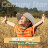 Kids UPF 50+ Sun Bucket Hat, Quick Dry Water Resistant Hat for Beach, Fishing, Safari, Hiking and Outdoor Play, Beige, Ages 5 to 13 In Australia - Darrahopens