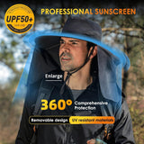 UPF 50+ Wide Brim Fishing Hat with Neck Flap, Waterproof Outdoor Sun Bucket Hat for Men and Women, Hiking, Beach and Travel, Light Grey In Australia - Darrahopens
