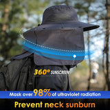 UPF 50+ Wide Brim Fishing Hat with Neck Flap, Waterproof Outdoor Sun Bucket Hat for Men and Women, Hiking, Beach and Travel, Light Grey In Australia - Darrahopens