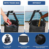 13 Gallon (49L) Waterproof Marine Trash Bag Holder with 6 Clips and Pocket, Reusable Waste Bin for Boat, Fishing, Sandbars & Camping, Black In Australia - Darrahopens