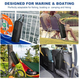 13 Gallon (49L) Waterproof Marine Trash Bag Holder with 6 Clips and Pocket, Reusable Waste Bin for Boat, Fishing, Sandbars & Camping, Black