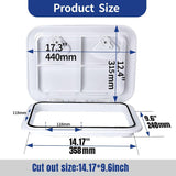 Rectangular Marine Deck Access Hatch with Lid, Boat Storage Inspection Hatch for Yachts, Kayaks and Compartments, White, 44 x 31.5 cm