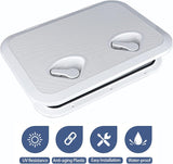 Rectangular Marine Deck Access Hatch with Lid, Boat Storage Inspection Hatch for Yachts, Kayaks and Compartments, White, 44 x 31.5 cm