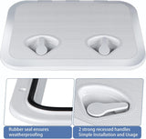 Rectangular Marine Deck Access Hatch with Lid, Boat Storage Inspection Hatch for Yachts, Kayaks and Compartments, White, 44 x 31.5 cm
