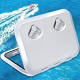 Rectangular Marine Deck Access Hatch with Lid, Boat Storage Inspection Hatch for Yachts, Kayaks and Compartments, White, 44 x 31.5 cm