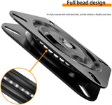 2 Pack 360 Degree Boat Seat Swivel Bases, Heavy Duty Flat Marine Pedestal Mount Replacements for Fishing Boats and Pontoons, Black, 15.2 cm