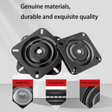 2 Pack 360 Degree Boat Seat Swivel Bases, Heavy Duty Flat Marine Pedestal Mount Replacements for Fishing Boats and Pontoons, Black, 15.2 cm
