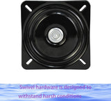 2 Pack 360 Degree Boat Seat Swivel Bases, Heavy Duty Flat Marine Pedestal Mount Replacements for Fishing Boats and Pontoons, Black, 15.2 cm