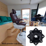 2 Pack 360 Degree Boat Seat Swivel Bases, Heavy Duty Flat Marine Pedestal Mount Replacements for Fishing Boats and Pontoons, Black, 15.2 cm