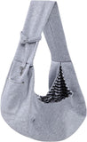 Darrahopens Pet Care > Cat Supplies > Cat Carriers & Crates Small Pet Carrier Sling with Storage Pocket, Reversible Hands-Free Dog and Cat Carrier with Safety Buckle for Travel and Outdoor Use, Grey In Australia - Darrahopens
