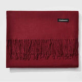 Viscose Burgundy Red Wine Shawl Scarf for Women, Oversized Soft Lightweight 70x200 cm Wrap with Tassel, Perfect Winter Claret Scarf In Australia - Darrahopens