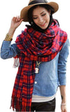 Plaid Blanket Scarf for Women, Winter Warm Tartan Wrap 200x65 cm with Fringe Tassel, Cashmere-Like Soft Plaid Design In Australia - Darrahopens
