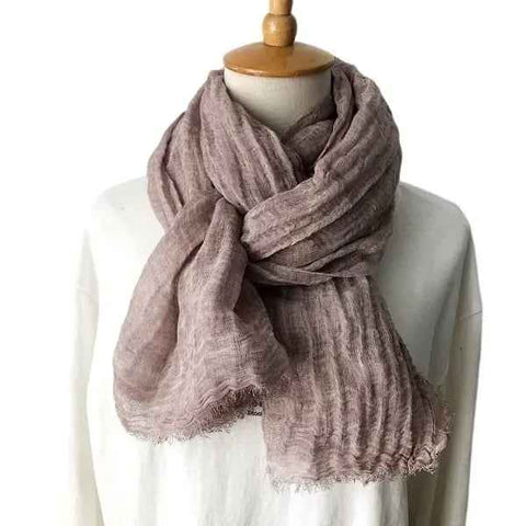 Pink Cotton Linen Scarf for Men and Women, 180x70 cm Oversized Lightweight Breathable, UV Protection for Summer and Warmth in Winter In Australia - Darrahopens