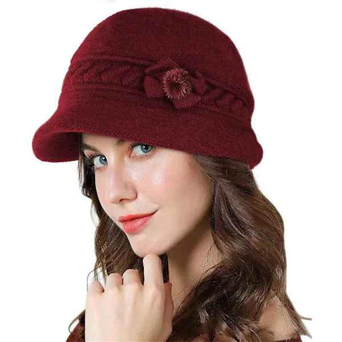 Women's Elegant Warm Knitted Cloche Hat in Hemp Color, One Size Fits Most 56-58 cm Stretchable, Multifunctional Winter Skating Snowboarding Beanie In Australia - Darrahopens