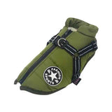 Army Green Winter Waterproof Dog Jacket with Harness, Comfortable Padded Puffer Vest for Small and Medium Breeds, Size M with Reflective Trim In Australia - Darrahopens