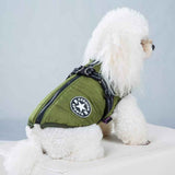 Army Green Winter Waterproof Dog Jacket with Harness, Comfortable Padded Puffer Vest for Small and Medium Breeds, Size M with Reflective Trim In Australia - Darrahopens