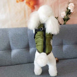Army Green Winter Waterproof Dog Jacket with Harness, Comfortable Padded Puffer Vest for Small and Medium Breeds, Size M with Reflective Trim In Australia - Darrahopens