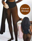 Seamless Caramel Lined Warm Tights as Pants, Plus Size L/XL with Soft Pine-Lined Inner, Versatile Thermal Winter Legwear for Dresses or Casual Home Wear In Australia - Darrahopens