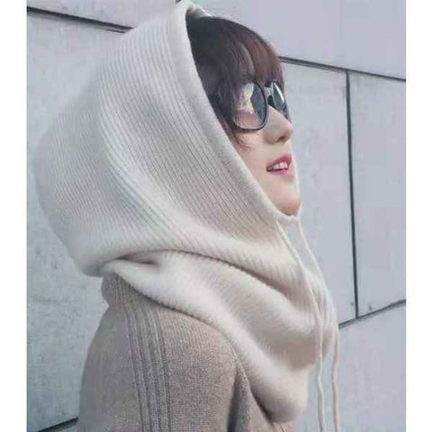 Women's Cashmere Knitted Winter Hat Hood Scarf Balaclava Set, Windpro Max Technology for Extreme Cold Protection, Multifunctional Thermal Headwear In Australia - Darrahopens