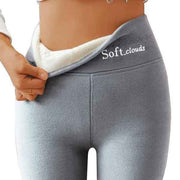 Light Gray Sherpa Fleece Lined High Waist Winter Leggings for Women, Thick Soft Thermal Pants with Stretchy Slimming Fit, Plus Size 3XL for Cold Days In Australia - Darrahopens