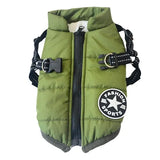 Green Waterproof Winter Dog Jacket with Built-in Harness, Windproof Warm Coat with Reflective Strips and Elastic Belly Band, Size XL for Large Dogs In Australia - Darrahopens