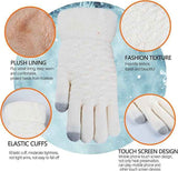White Thermal Knitted Wool Touchscreen Mittens for Women with Fleece Lining, Thumb and Index Finger Compatibility for Smartphone and Tablet Use in Winter In Australia - Darrahopens