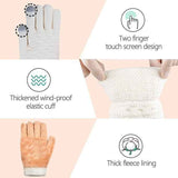 White Thermal Knitted Wool Touchscreen Mittens for Women with Fleece Lining, Thumb and Index Finger Compatibility for Smartphone and Tablet Use in Winter In Australia - Darrahopens