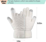 White Thermal Knitted Wool Touchscreen Mittens for Women with Fleece Lining, Thumb and Index Finger Compatibility for Smartphone and Tablet Use in Winter In Australia - Darrahopens