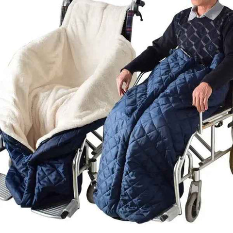 Lightweight Thickened Wheelchair Blanket with Plaid Outer Fabric, Windproof Warm Berber Fleece Lining for Legs and Waist, Half-Wrapped Style for Mobility In Australia - Darrahopens