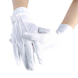 White Adult One Size Fingerless Gloves with Snap Button Closure and Embroidered Seams, Perfect for Christmas Saint Nicholas Carnival Halloween Costume Parties In Australia - Darrahopens