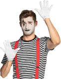 White Adult One Size Fingerless Gloves with Snap Button Closure and Embroidered Seams, Perfect for Christmas Saint Nicholas Carnival Halloween Costume Parties In Australia - Darrahopens