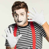 White Adult One Size Fingerless Gloves with Snap Button Closure and Embroidered Seams, Perfect for Christmas Saint Nicholas Carnival Halloween Costume Parties In Australia - Darrahopens