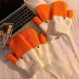 Yellow Winter Goose Design Fleece Lined Knitted Thermal Gloves, Cute Playful Pattern with Vibrant Color, Fun Warm Gift for Cycling Skiing and Everyday Use In Australia - Darrahopens