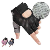 Women's Half Finger Gym Gloves with Non-Slip Gel Pads for Weightlifting, Bodybuilding, and Cycling, Breathable Elastic Fabric Size L for Secure Grip In Australia - Darrahopens