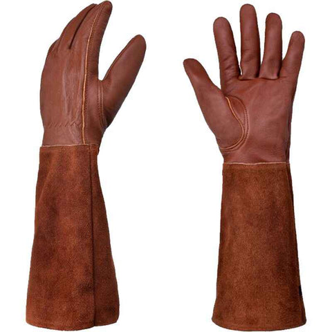 Long Thorn-Resistant Gardening Gloves for Women, Rose Pruning and Cactus Handling Protective Arm Covers, Thick Cowhide Leather with Cotton Lining In Australia - Darrahopens
