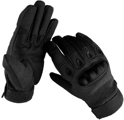 Black Men's Motorcycle Tactical Gloves with Knuckle Protection, Breathable Mesh Vents, Non-Slip Silicone Palm, Touchscreen Fingertips for Riding and Training In Australia - Darrahopens